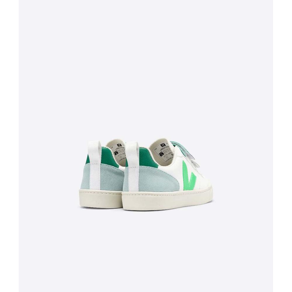 Veja V-10 CHROMEFREE Tornacipő Gyerek White/Green | HU 846NWY